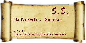 Stefanovics Demeter névjegykártya